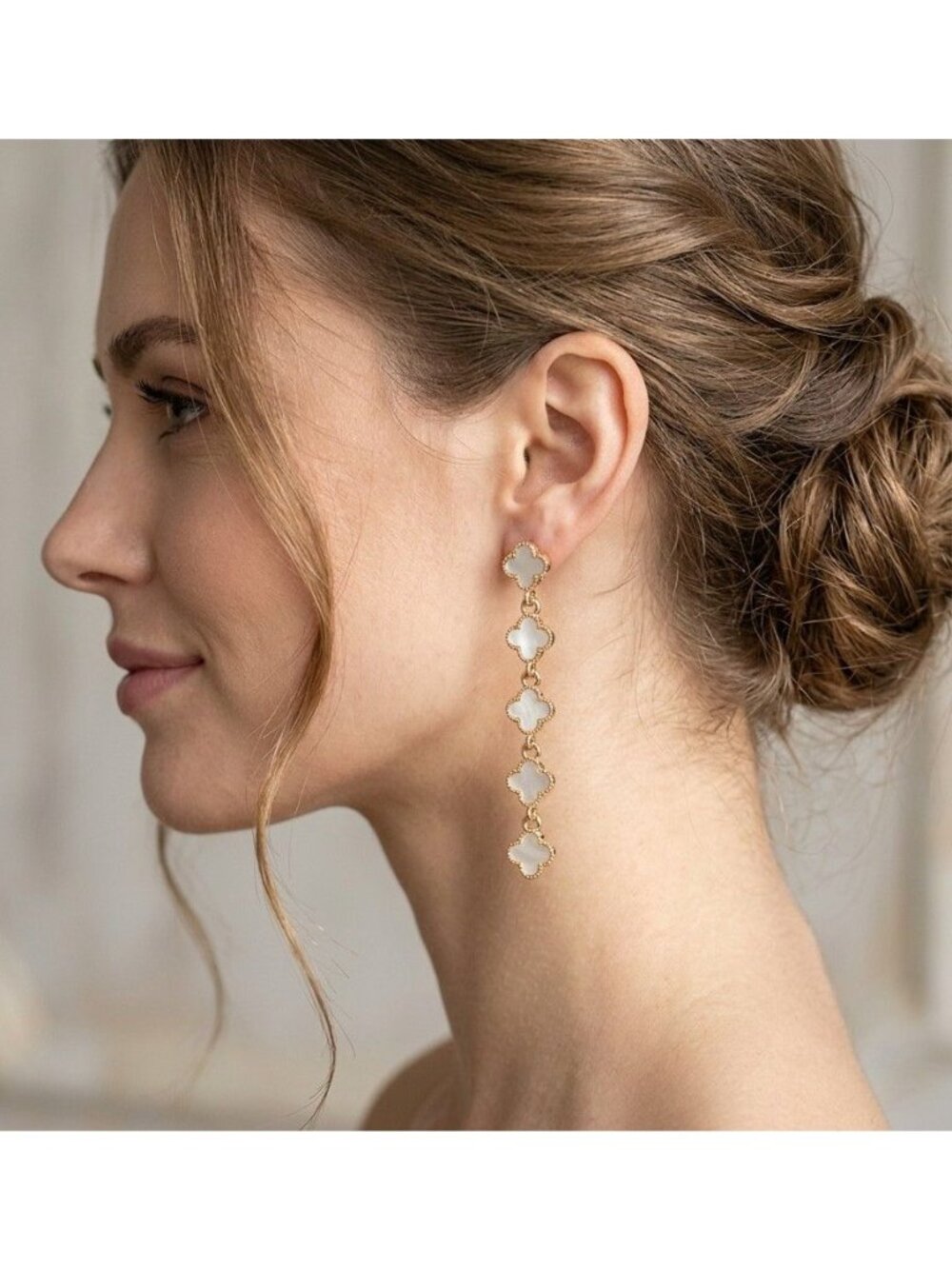 Drop 4 Leaf Clover Bay Studio Earrings